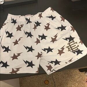 Eric Emanuel x Bape shorts
White/Black/Brown